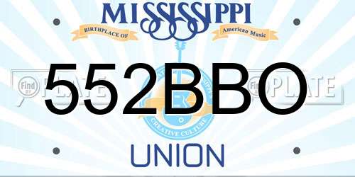 552BBO Mississippi License Plate
