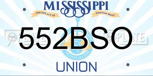 552BSO Mississippi License Plate
