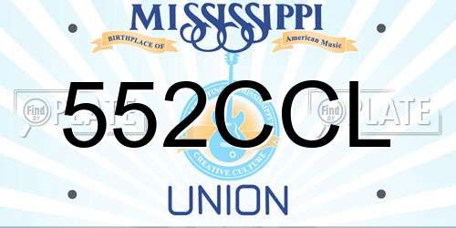 552CCL Mississippi License Plate