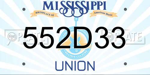 552D33 Mississippi License Plate
