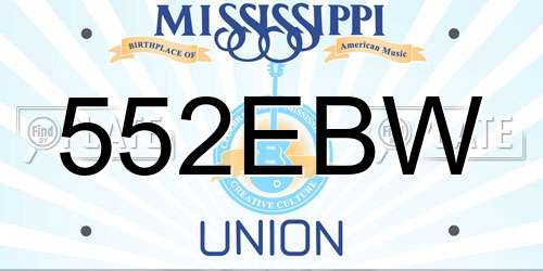 552EBW Mississippi License Plate