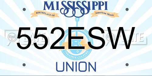 552ESW Mississippi License Plate