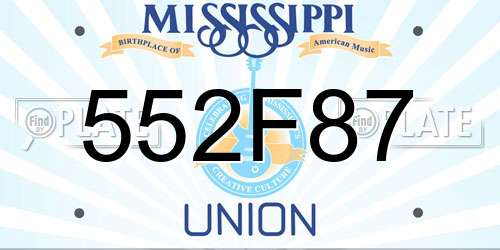 552F87 Mississippi License Plate