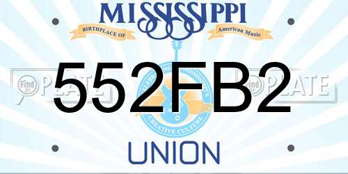 552FB2 Mississippi License Plate