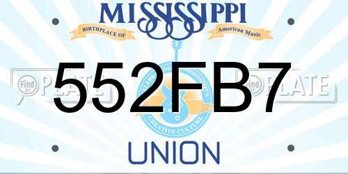 552FB7 Mississippi License Plate