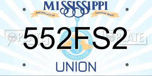 552FS2 Mississippi License Plate