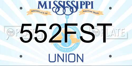552FST Mississippi License Plate