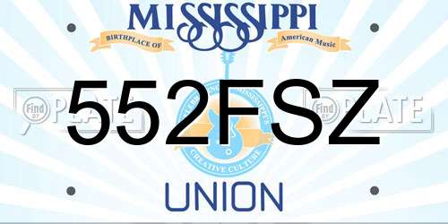 552FSZ Mississippi License Plate