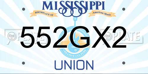 552GX2 Mississippi License Plate