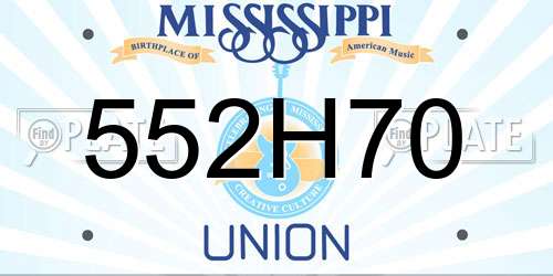 552H70 Mississippi License Plate
