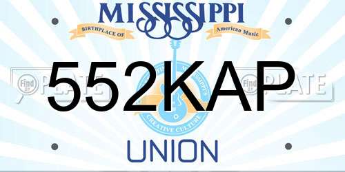 552KAP Mississippi License Plate