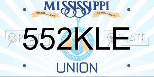 552KLE Mississippi License Plate