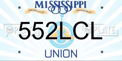 552LCL Mississippi License Plate