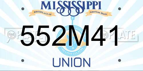 552M41 Mississippi License Plate