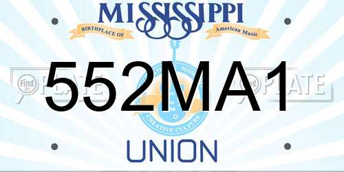 552MA1 Mississippi License Plate