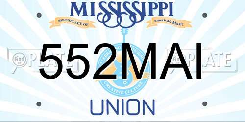 552MAI Mississippi License Plate