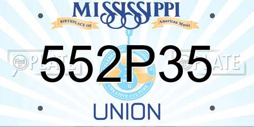 552P35 Mississippi License Plate