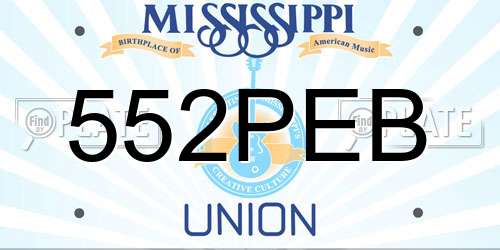 552PEB Mississippi License Plate