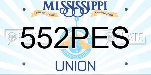 552PES Mississippi License Plate