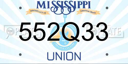 552Q33 Mississippi License Plate