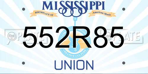 552R85 Mississippi License Plate
