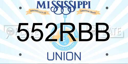 552RBB Mississippi License Plate