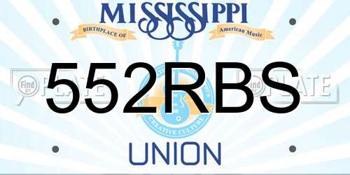 552RBS Mississippi License Plate