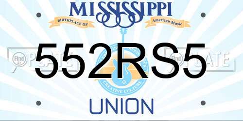 552RS5 Mississippi License Plate