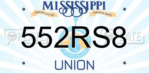 552RS8 Mississippi License Plate