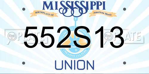 552S13 Mississippi License Plate