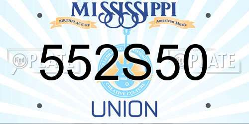552S50 Mississippi License Plate