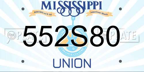 552S80 Mississippi License Plate