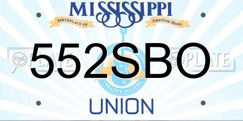 552SBO Mississippi License Plate