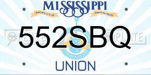 552SBQ Mississippi License Plate