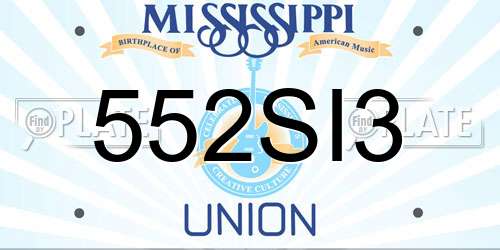 552SI3 Mississippi License Plate