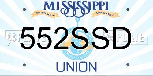 552SSD Mississippi License Plate