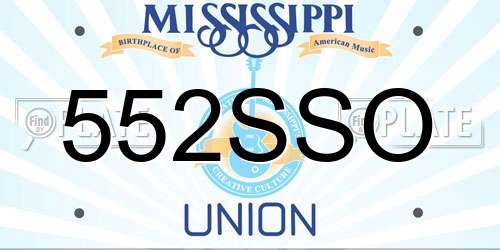 552SSO Mississippi License Plate