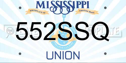 552SSQ Mississippi License Plate