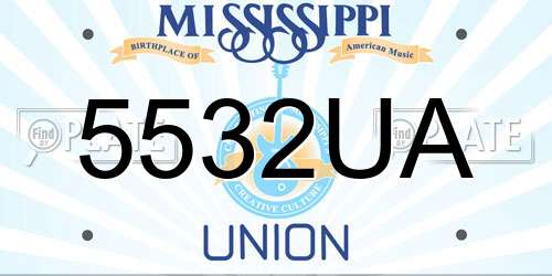 5532UA Mississippi License Plate
