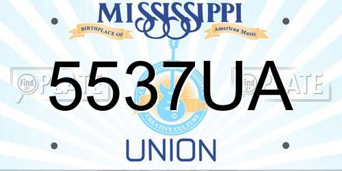 5537UA Mississippi License Plate
