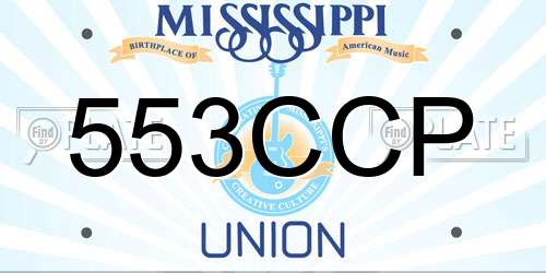 553CCP Mississippi License Plate