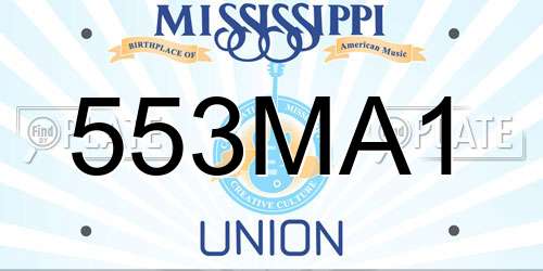 553MA1 Mississippi License Plate