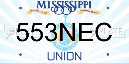 553NEC Mississippi License Plate