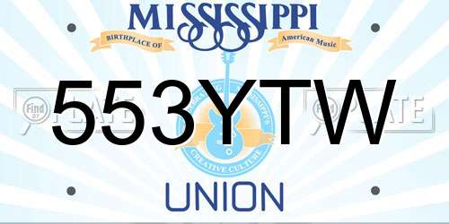553YTW Mississippi License Plate