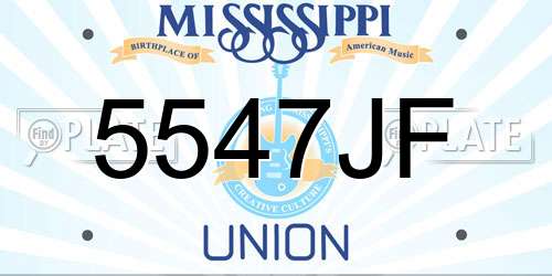 5547JF Mississippi License Plate