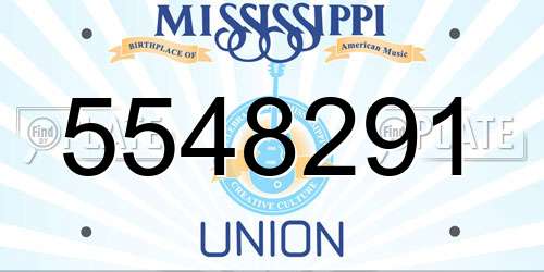 5548291 Mississippi License Plate