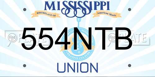 554NTB Mississippi License Plate