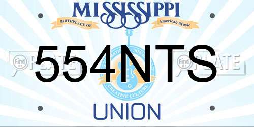 554NTS Mississippi License Plate