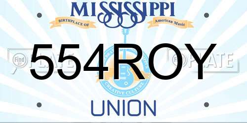 554ROY Mississippi License Plate