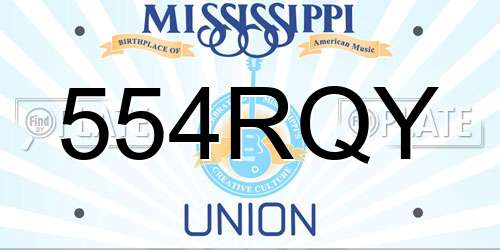 554RQY Mississippi License Plate